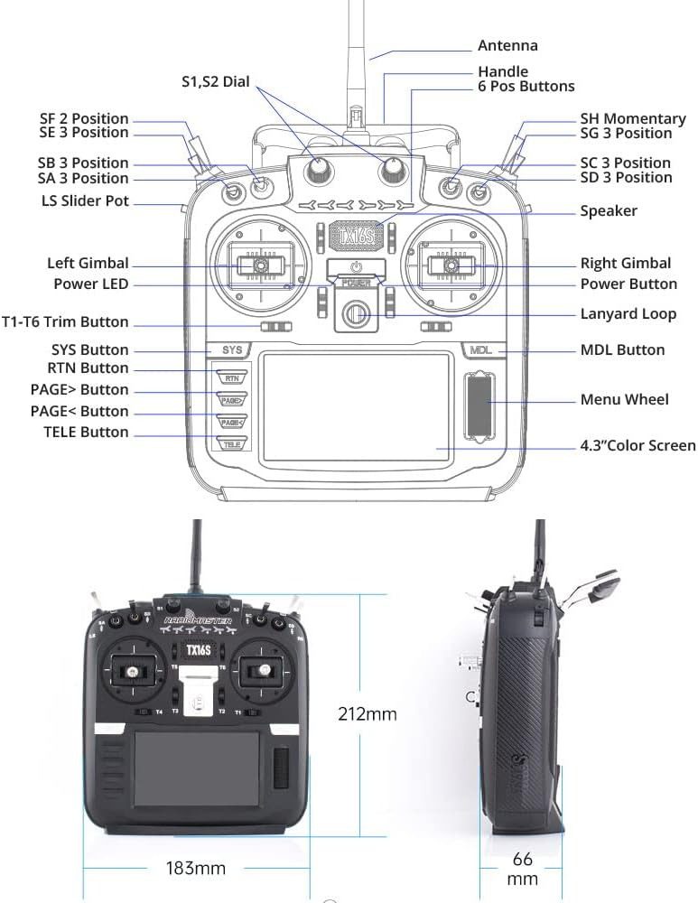 RADIOMASTER TX16S MKII ELRS 4in1 Versión Soporte EDGETX y OPENTX 5