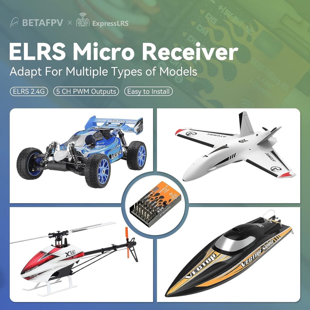 BETAFPV ELRS Micro Receptor Soporte 5CH PWM 3
